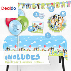 Bluey Birthday Decorations and Party Supplies | Serves 16 Guests | Bluey Party D