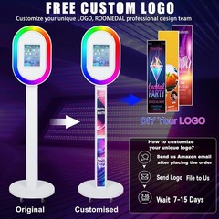 Portable Photo Booth Machine Compatible with iPad 10.2″-13″ Metal Selfie Station