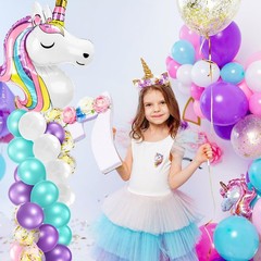 2 Set Party Balloon Column Stand Kit with 2 Balloons 100 Latex Balloons, Adju…