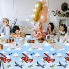3pcs Party Decorations Party Tablecloth Supplies Disposable Plastic Airplane