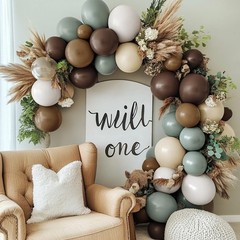 Dusty Green Nude Balloon Arch Double Sage Green Brown Beige White Sand Cream …