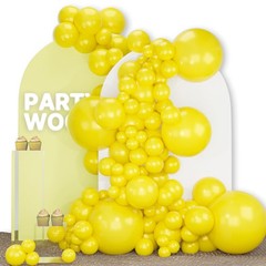 PartyWoo Yellow Balloons 130pcs Different Sizes of 18 12 10 5 Inch Matte Yell…