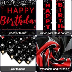 Red Black Birthday Decorations for Men Women, Red and Black Party Decorations…