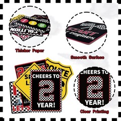 10 PCS Two Fast Birthday Decorations Boys 2nd Race Car Wall Signs Party Props