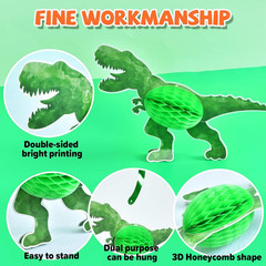8 PCS Watercolor Dinosaur Party Honeycomb Centerpieces – Dinosaur Birthday Table