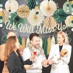 Sage Green Farewell Party Decorations, Gold We Will Miss You Banner Honeycomb…