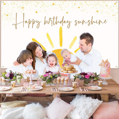 Boho Sun Happy Birthday Sunshine Backdrop Banner First Trip Around the Sun Wall