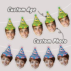 Custom Birthday Party Banner Decorations, Personalized with Names, Ages, Photos◐