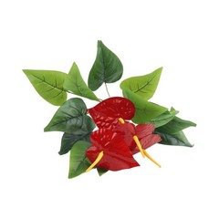 Artificial for Red Hot Poker Plant with Green Leaves for Table Centerpiece