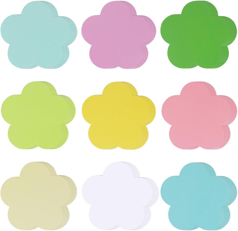 108 pcs Spring Flowers Paper Cutouts,Assorted Color Cut Outs Double Printed w…