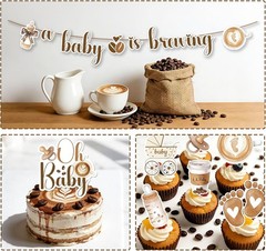 «A Baby Is Brewing» Coffee Themed Baby Shower Decorations NEW!