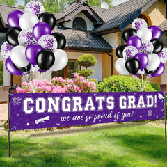 37Pcs Class of 2026 Graduation Banner Balloons Set Congrats Grad Party Decor