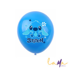 10pcs Blue Alien Stitch & Pink Companion Party Balloons – Birthday Decorations