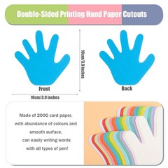 360 PCS Hand Cutouts Paper Shape Assorted Color Handprint Blank Creative DIY