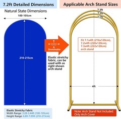 Blue Arch Cover 7.2 ft (No Arch Backdrop Stand), Spandex Wedding Balloon