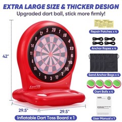 Inflatable Dart Toss Pool Set, Giant Pool Game for Ages 8–12, Teens & Adults,…