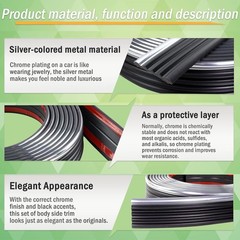 Chevy GMC 1988-1998 Chrome Door Trim Molding 2.5 Inch 160