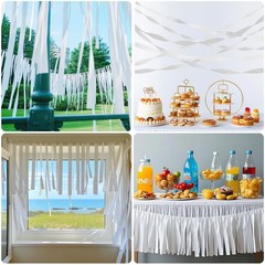 6 Rolls White Crepe Paper Streamers 738 FT Birthday Wedding Party Decor