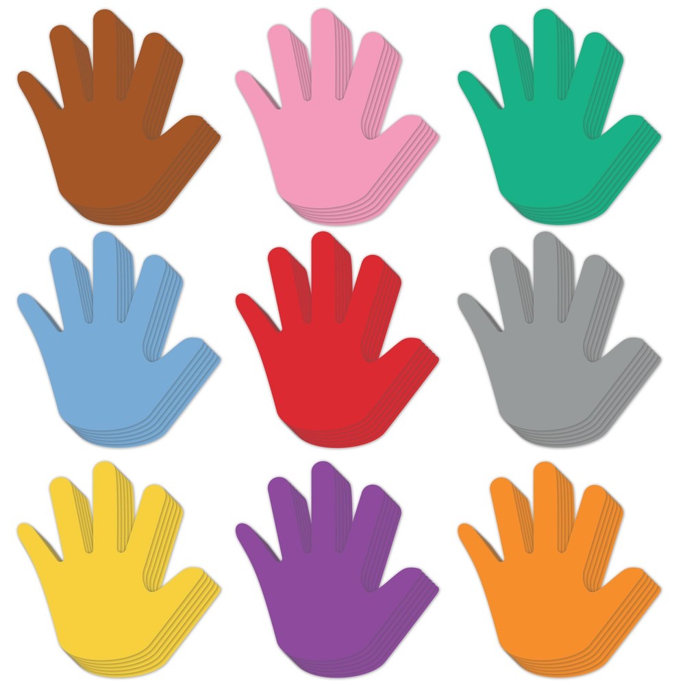 Paper Hand Cutouts Classroom School Bulletin Board Decoration Crafts 108 PCS