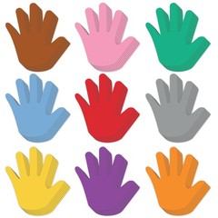Paper Hand Cutouts Classroom School Bulletin Board Decoration Crafts 108 PCS
