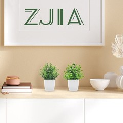 ZJIA 2 Pack Fake Plants Small Artificial 9.84 x 5.91 x 3.15 inches, Green