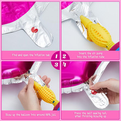 6 Pcs Cowboy Boot Balloons Bulk 25.6 Inch Large Cowgirl Rodeo Western Foil Jumbo