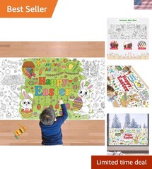 Easter Giant Coloring Poster/Tablecloth – Easter Crafts for Kids – 30 x 72 In…