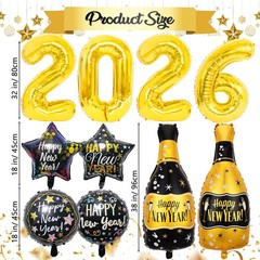 Happy New Year 2026 Balloon Kit – Complete NYE Party Supplies & Decorations
