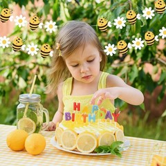 Panelee 8 Pcs Bee and Daisy Groovy Boho Party Hanging Banners Retro Paper Dai…