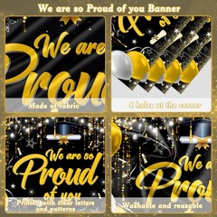 Graduation Decorations 2026, Black Gold Graduation Party Decorations Class of
