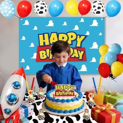 Cowboy and Space Birthday Decorations for Boys, Cartoon Theme Party Toy