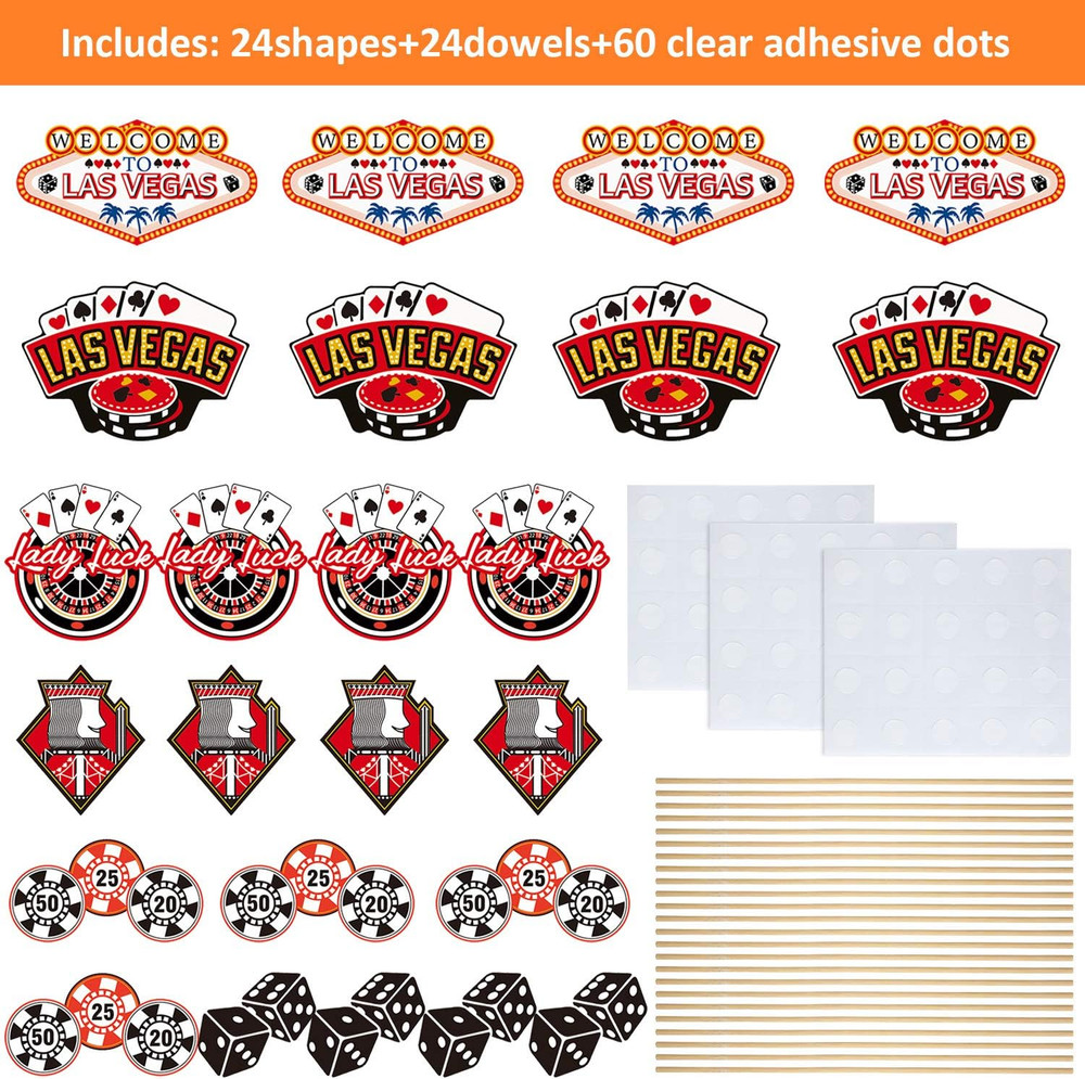 60 Pieces Casino Centerpiece Sticks Decorations Las Vegas Party Table Toppers…