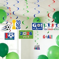 2026 World Soccer Hanging Swirls, 8Pcs Soccer Ball Streamers for Global
