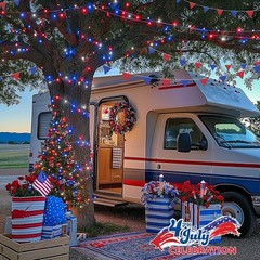 Vibrant Red, White & Blue LED Lights – 33ft 100 Bulbs, Waterproof Holiday Decor