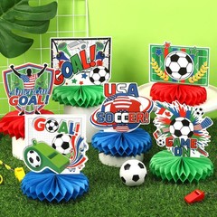 World Soccer Party Decoration 2026, 10PCS Soccer Honeycomb Centerpieces for T…