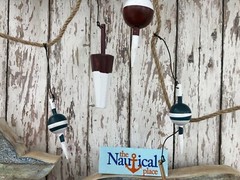 9′ Wood Fishing Bobber Floats On String – Buoy Fish Net Garland – Nautical Decor