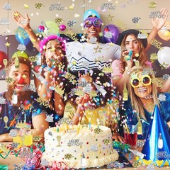 3000 PCS Light Gold Silver Happy Birthday Confetti Metallic Foil Table Decor
