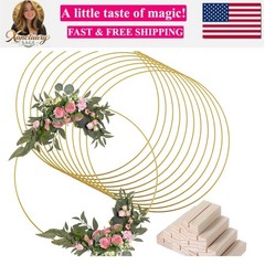 12PCS Metal Floral Hoop Centerpiece Table Decorations, Metal Wreath Ring with…