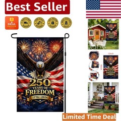 Majestic 250th Anniversary Garden Flag | Patriotic 4th of July Decor 18×12