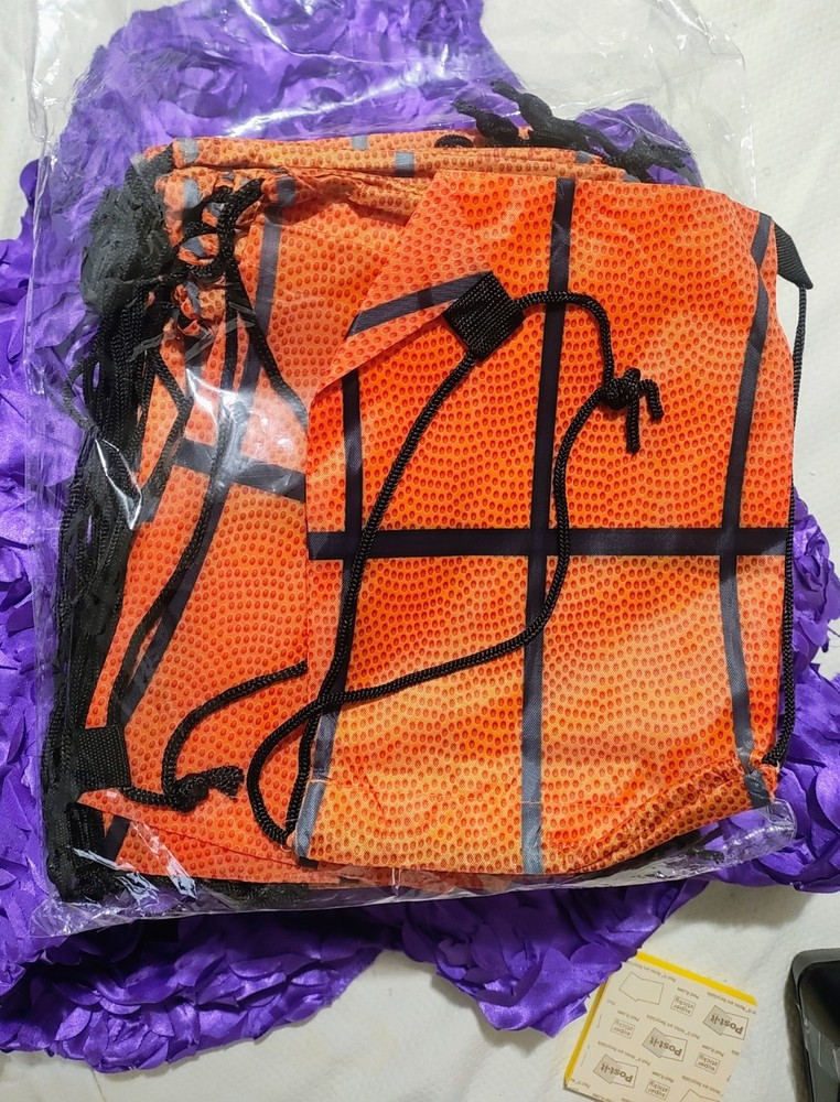 24 Basket Ball Drawstring Backpack Style Bags New