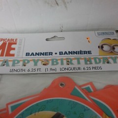 Mixed Lot of 6 Despicable Me Happy Birthday Banner & Goggles New……..371