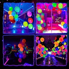 LED Balloons Flashing, 200 Pack, 8 Colors Light Up Balloons, Lasts 12-24 Hours..