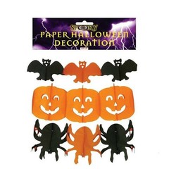 Halloween Paper Garland 3m Bats Pumpkins Spiders Party Decor Random Design GO-ds