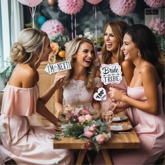 Bridal Shower Photo Booth Props – 41-pc Photo Booth Kit with 8 x 10-Inch Sign…