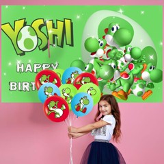Yoshi Birthday Decorations Party Supplies Set Plates Balloon Cake Toppers Banner