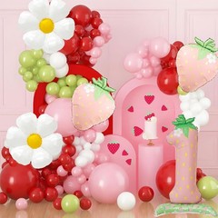 Strawberry Balloons – First Decor – 42 Inch Mylar Pink 1 Number Balloon – Str…