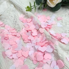 1000 Count 1 inch Pink White Heart Confetti for Wedding Party Table Decor