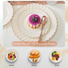 72PCS Ivory Plastic Plates Set for 36 Guests, Heavy Duty Scalloped Disposable…