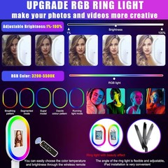 Adjustable Headroom Selfie iPad Photo Booth Portable RGB Ring Light for Party