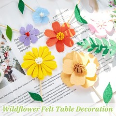 11PCS Wildflower Party Decorations, Wildflower Centerpieces Wooden Base Paste…